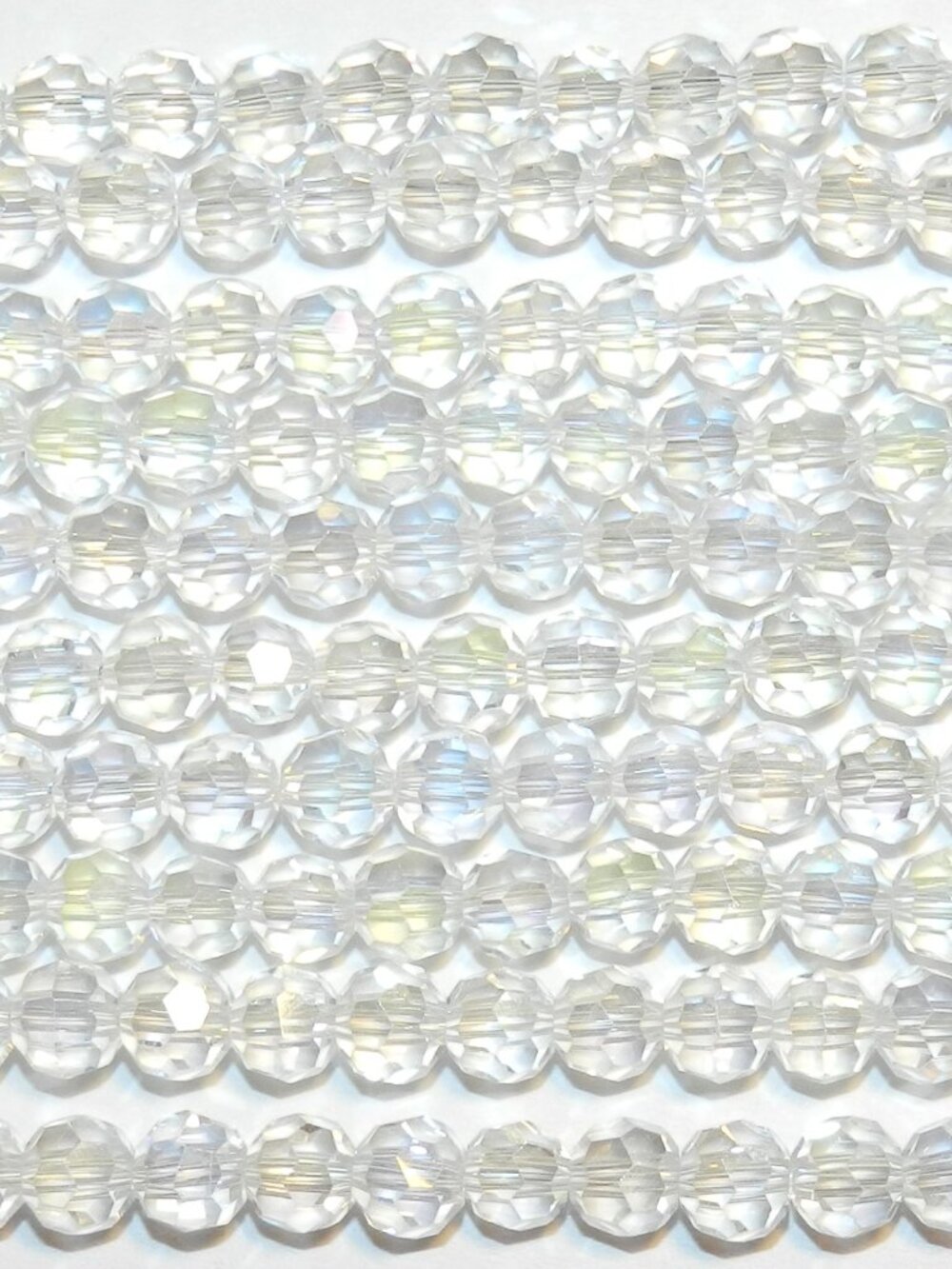 Crystal Clear 6mm Faceted Round Crystal Beads 22" CRB537